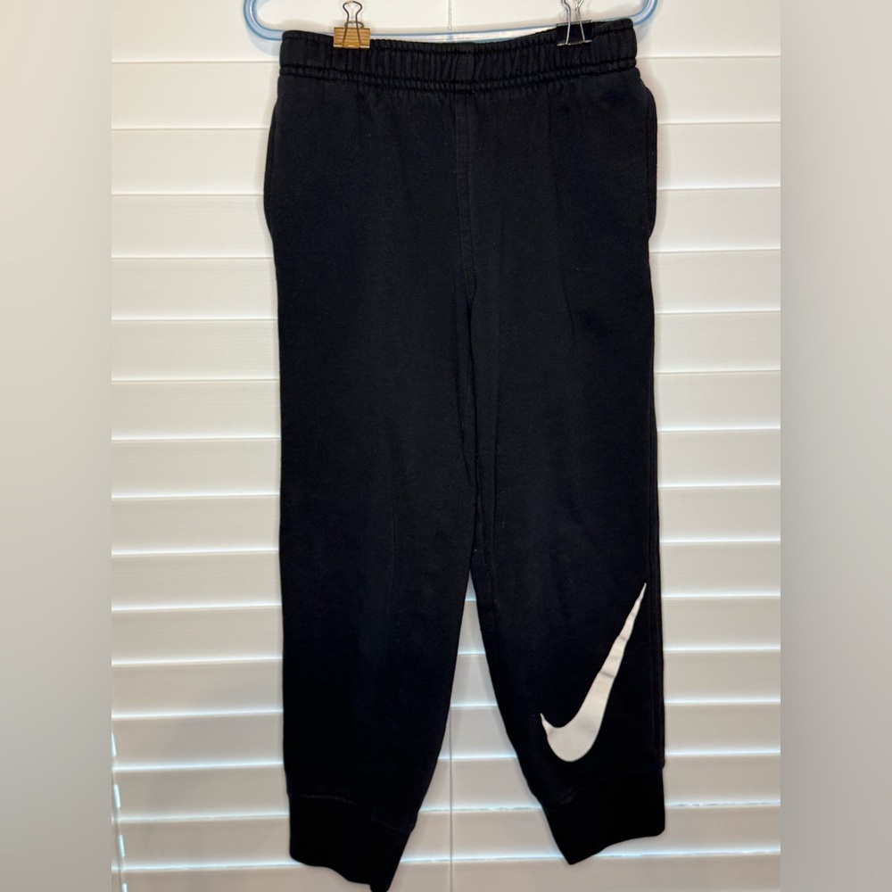 Nike Kids Black Joggers with White Logo